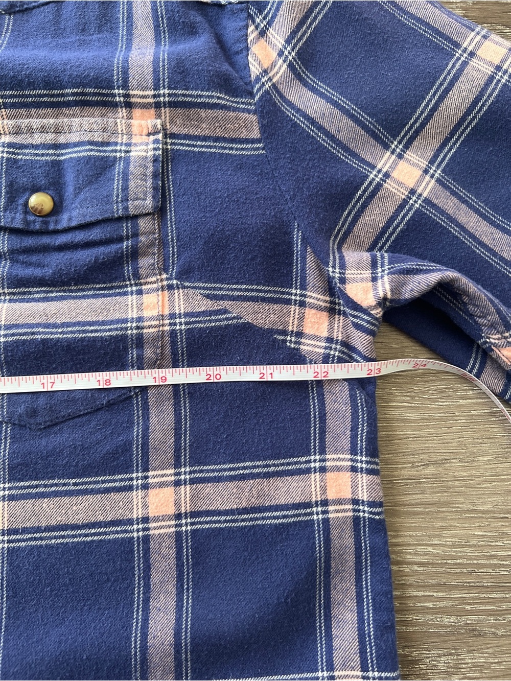 Jachs Girlfriend XL Blue Pink Plaid Western Snap Shirt Cotton Stretch Flannel - Picture 13 of 15